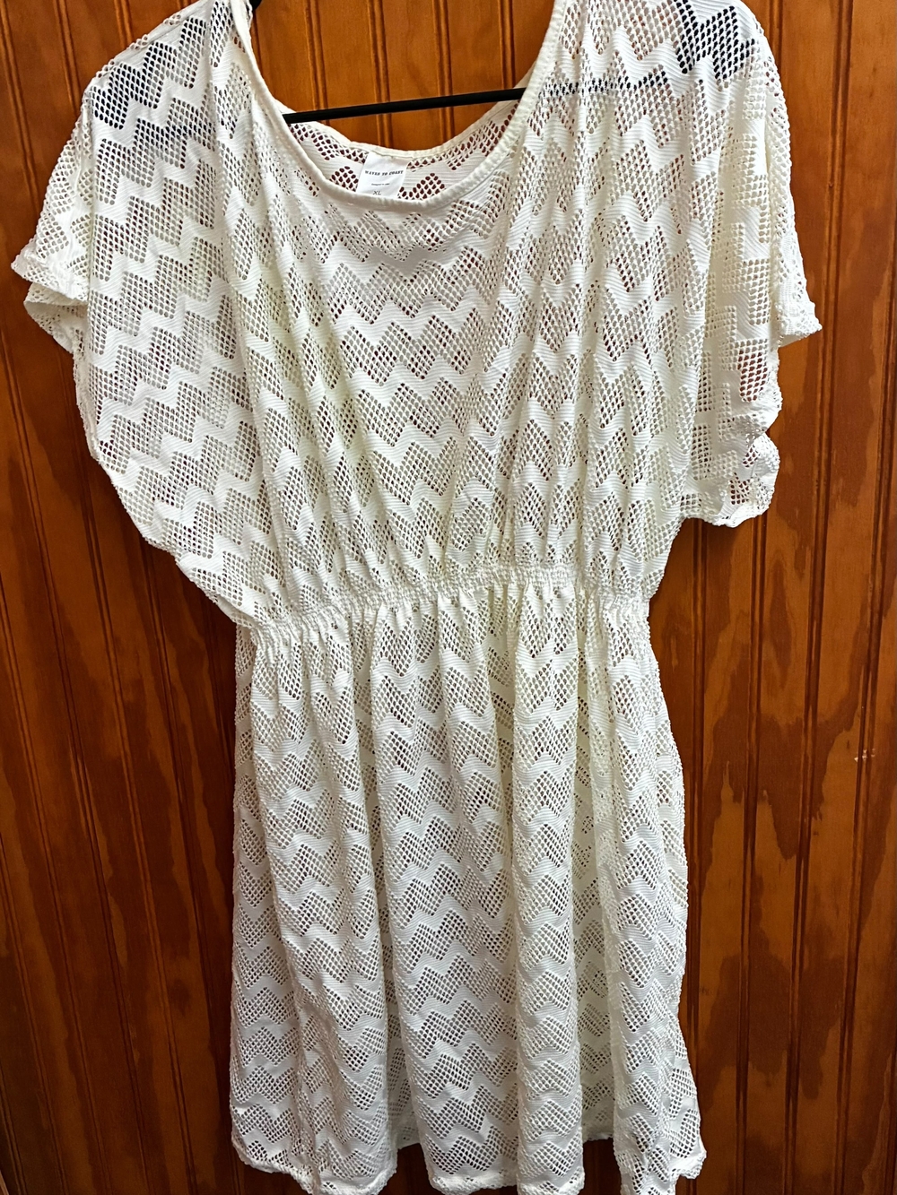 WAVE TO COAST Geometric Mini Dress in White Size XL